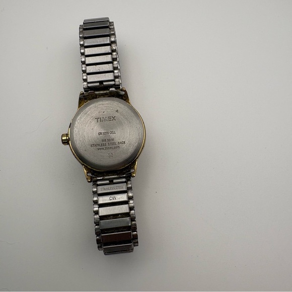 Timex Two-Tone Gold and Silver Expansion Band Watch with White Dial Indiglo - Picture 4 of 6